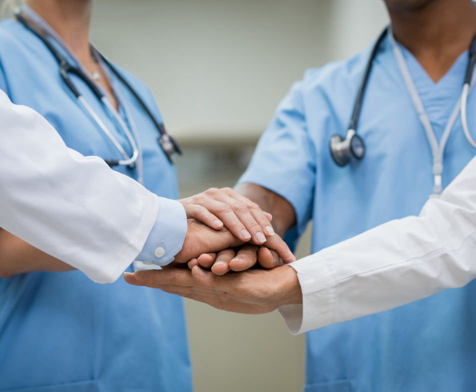Equipo médico unido